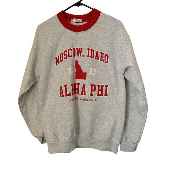 The Hang Loose Hut Alpha Phi 2023 Sweatshirt Moscow Idaho Parents Weekend Size M - Picture 1 of 4
